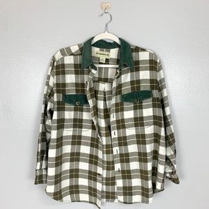 Wilderness Army Green Flannel, Corduroy Detail, M.